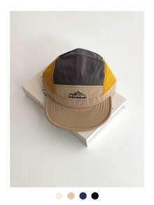 1pc Soft Crown Hip Hop Street Flat Brim Hat, Women's Spring/Summer Small Letter Fashion Versatile 5-Panel Cap, Adjustable Big Head Circumference, Minimalist Face-Framing, Back To School, Outdoor Skateboard Street Dance Snapback Cap, Skater Hippie Chicks Style - Mountain Embroidery - View 13