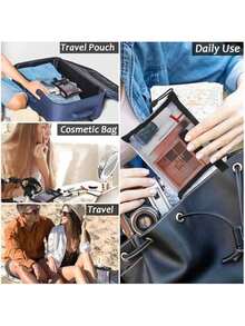 4/3/2/1 件套化妆品收纳袋、浴室用品收纳袋、多功能轻便收纳袋、旅行行李收纳袋 - 黑色 - 查看 6