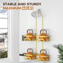 Shower Caddy Hanging For Handheld Showerheads Adjustable Split Shower Caddy Rustproof Shower Organizer With Hooks For S Over The Head Caddy With Soap Holder Bathroom Accessories Gold - Vàng - Xem 5