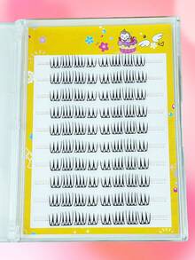 LIMEIKAI 80pcs Of Self-Adhesive Eyelash Clusters,No Glue. They Come In Mixed Lengths Of 9-10Mm, With A C Curl, Are Glue-Free, And Do Not Need Removal, Making Them Natural And Lightweigh - C - View 6