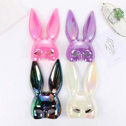 1pc Easter Bunny Mask, Masquerade Rabbit Mask, Adult Rabbit Ear Half Face Mask, Suitable For Carnival, Easter, Holiday, Birthday Party Costume Accessory