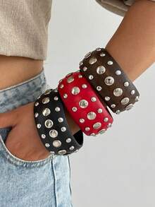 1件/3件/套 波西米亚几何弧形木质CCB圆铆钉时尚手链，优雅休闲日常假日派对女士百搭珠宝手链礼物（木质手链存在轻微瑕疵和颜色差异属于正常现象） - 手鐲 - 查看 12