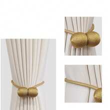 2pcs Magnetic, Simple, Round Ball-Shaped Curtain Straps, Available In Multiple Colors And Sizes, Suitable For Securing Curtains.