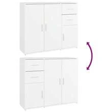 Villeneuve Aparador de madera contrachapada blanco 91x29,5x75 cm - Blanco - Ver 8