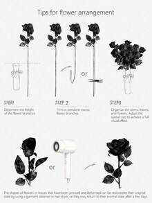 20支黑色玫瑰仿真花，适合装饰，玫瑰花，可用于婚礼季、家居装饰、优雅婚礼装饰、花束摆设、家用仿真植物、花园和卧室装饰、婚礼中心摆件、花束、仿真花、餐桌中心摆件、女士礼物、仿真花 - 黑色 - 查看 10