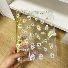 A5 6-Ring Daisy Loose Leaf Binder Cover, Photo Album Set, Postcard Collection Book, DIY Miscellaneous Diary, Stationery Storage Box, Back To School Essential