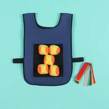 1pc Family Fun Sticky Ball Game Set, 1 Vest, 5 Small Balls, 5 Tails, Suitable For Ball Games, Interactive Throwing Sticky Target Dodgeball, Garden Outdoor Toys, Durable Material, Suitable For Outdoor Group Games (Ball And Tail Colors Random) - Multicolor - View 11