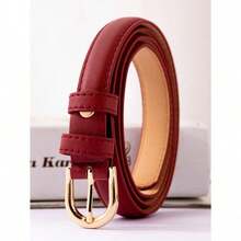1pc Women Black Fashionable Solid Skinny Belt For Daily Life Summer, School Fall, Autumn, Halloween - màu đen - Xem 9