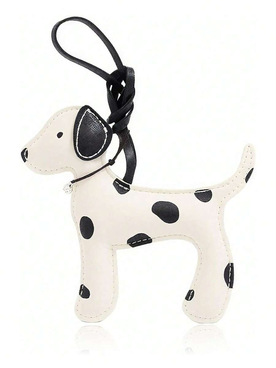 1PC Handmade PU Cartoon Dalmatian Keychain Bag Charm - Cute Daily Accessory & Holiday Stocking Stuffer Small Gift - Multicolor - View 1