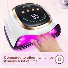 智能美甲灯，红光快速固化，四档定时，大LED运行灯显示，42颗LED双光源自动感应，可拆卸底座，专业美甲工具，手脚均可使用，高功率 - 白色 - 查看 7