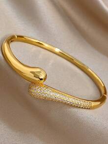 Ensemble de bracelet, bague et jonc plaqué or 18 carats, bijoux vintage pour femmes, convient pour la Saint-Valentin, les fêtes, le soir, le port quotidien, le Nouvel An, le mariage, la plage, Noël, l'anniversaire, la Fête des Mères, cadeau de demoiselle d'honneur de style bohème - Multicolore - Voir 6