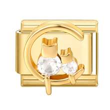 1件微镶嵌DIY意大利模块化手链，饰有星星、月亮、爱心、蝴蝶元素，适合作为派对礼物送给朋友/情侣，适用于圣诞节、新年、万圣节、情人节等节日，设计精美，不锈钢材质。 - M293831 - 查看 10