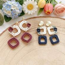 1/10Pcs Organic Outline Geometry Polymer Clay Cutters Multiple Lines Drop Ellipse Ribbed Earrings Jewelry Soft Pottery Clay Making Tools - White - View 2