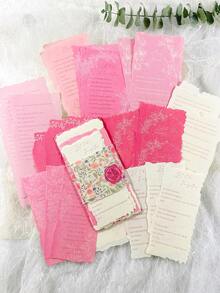 30张/包 复古花卉及英文文字不对称装饰纸片，适用于手工剪贴簿、手账、拼贴画、DIY装饰 - 彩色 - 查看 13