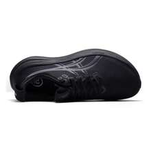 Asics 男士跑步鞋 GEL-NIMBUS 28 (4E) 轻便舒适简约休闲跑步鞋 1011C145-001 - 黑色/灰色 - 查看 4