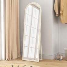 Freestanding Mirror, 50 X 160 Cm, Can Be Placed On A Surface Or Mounted On The Wall, Arched Frame, White - Apricot - View 8
