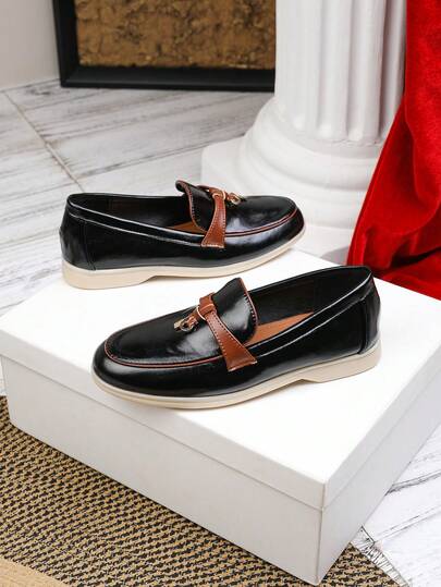 Women's Flat Loafers, Low Vamp 2026 Spring/Summer New Versatile Outdoor Wear Office Work Shoes, Soft Leather Soft Sole Wear-Resistant British Style, Plus Size Women's Shoes 41-43