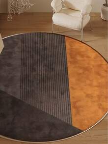 1pc Geometric Pattern Round Area Rug, Suitable For Decorative Carpet, Bedroom Decor, Small Rug, Carpet, Home Decor, Living Room Carpet, Living Room Small Rug, Bedroom Carpet, Living Room Home Decor, Outdoor Rug, Washable Rug, Plush Rug, Thick Rug, Fluffy Rug, Autumn/Winter Rug - Multicolor - View 2