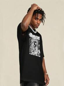 Camiseta de Manga Corta para Hombre Regalo Ideal para Cumpleaños 100% Algodón Camiseta Masculina de Calidad Verano Estampado Transpirable Holgada Suave y Cómoda Camiseta Casual Pascua Camiseta con Estampado Y2K Escena Urbana - Negro - Ver 4