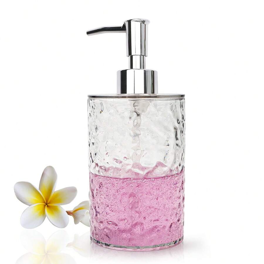 15oz Rust‑Proof Plastic Glass Soap Dispenser With Pump, Refillable Bottle For Dish Soap, Hand Soap, Lotion & Shampoo In Kitchen & Bathroom - Clear - View 1