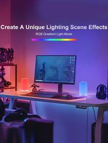 1PC Smart Night Light, Touch-Adjustable Lighting, Usb Multi-Functional, Creative Night Light, Wireless Bedside Music Ambient Light. - Multicolor - View 3