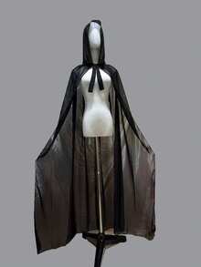 Áo choàng voan nữ, khăn choàng dạ hội, áo choàng dài, áo choàng có mũ, áo choàng có mũ dành cho người lớn, trang phục phù thủy hóa trang Halloween, màu trắng/đỏ - Nhiều màu - Xem 10