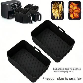 1 unidade de forro retangular de silicone para fritadeira a ar, tapete de silicone reutilizável para assar em fritadeira a ar, acessórios para cozinha doméstica.