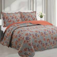 Double-Sided 3-Piece Printed Bedspread Set. - Print 27 - View 2