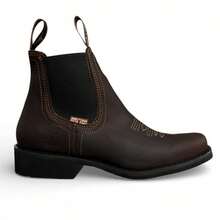 COMFORTABLE BOOTS, GENUINE LEATHER, GOODYEAR WELT RINGLE STITCHING SYSTEM, COWBOY - 紅木色 - 查看 2