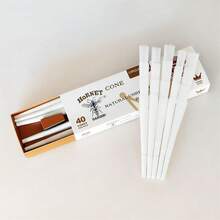 Tubes de cigarettes coniques blancs pré-roulés de 110 mm de longueur, tubes de cigarettes coniques extra-larges, papiers à rouler les cigarettes pour remplir le tabac, papiers de cigarettes en boîte, papiers à rouler les cigarettes coniques blancs semi-transparents, essentiels pour les fumeurs ! - Blanc - Voir 8