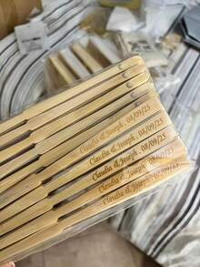 Customized Wedding Hand Fan, Personalized Wedding Gift Fans, Wholesale Engraved Bride Party Favors, Handmade Romantic Wedding Fans, Bridesmaid Gifts - 彩色 - 查看 9