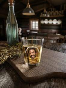 Customizable Photo Glass Cup, Personalized Photo Wine Glass Suitable For Birthday Party, Wedding And Other Occasions, Funny Tequila Shot Glass Groomsmen Gift, Multi-Functional, Durable, Decorative, Reusable, Exquisite And Fashionable, High Quality, Multi-Colored, Modern Style, Customizable Unique Gift, Suitable For Men, Tea Room, Home, Garden, Office, Etc. - Multicolor - View 2