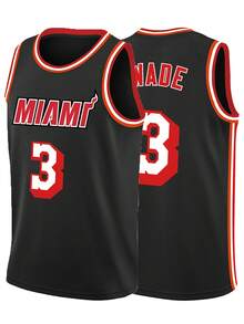 男士刺绣篮球衫，黑色休闲V领无袖T恤，派对及运动服饰 - 黑色 - 查看 1