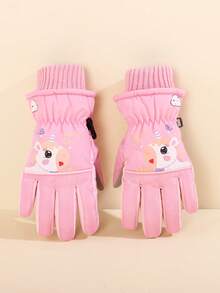 1 Pair Kids' Ski Gloves, Waterproof Warm Winter Gloves For Students, Cycling, Windproof And Cold-Proof For Boys And Girls - Unicorn Split Fingers - View 12