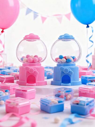 12个/6个迷你糖果分配器糖果盒泡泡糖储蓄罐，儿童生日派对小礼物，课堂奖励，男女童创意礼物，婴儿派对回礼，婚礼礼物，情人节创意礼篮填充物，趣味新奇儿童储蓄罐