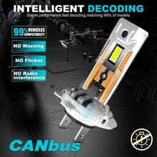 TOAUTO 2Pcs 25000LM H7 LED Headlight Bulb Canbus Error Free 6500K 80W High Power Best H7 LED 360 CSP Head Lamp Super Bright - A - View 4