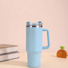 1200ml Double-Layer Stainless Steel Vacuum Insulated Water Bottle, Suitable For Outdoor Sports And Automotive Use, Comes With Large Capacity Cup And Plastic Straw - Multicolor - View 10