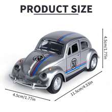 复古合金车模型，1:32比例，经典压铸模型车，适合摆放在卧室、书桌或办公室，可收藏，车门可打开，内饰可见，是生日、父亲节或节日派对的理想礼物。 - 彩色 - 查看 7