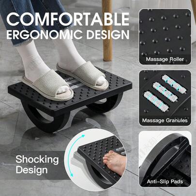 1 قطعة مسند قدم كبير الحجم تحت المكتب، كرسي هزاز على شكل كرسي تمريض، تصميم إرجونومي لدعم الوضعية، مناسب للمكتب والمنزل والتخييم