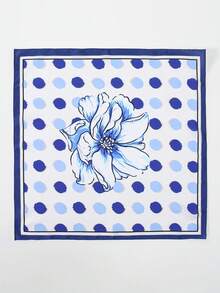 1pc Bandana, New Polka Dot & Floral Print Women Casual Headband, Waist Scarf, Hair Tie - Multicolor - View 8