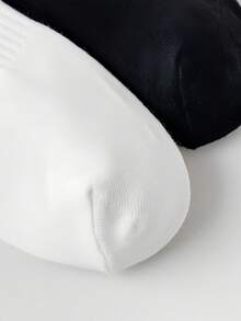 5/10/20 Pairs Black & White Women Waist Elastic Running Sports Ankle Socks, Comfortable Breathable Basketball Socks, Suitable For Cycling Long Socks - Black and White - View 11