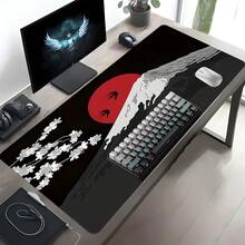 1PC Mount Red Sun & Sakura Desk Mat, Fashion Design Extended Mouse Pad For Office & Gaming, Aesthetic Desktop Protection Pad, Washable Rubber Pad Non-Slip Lock Edge Multi-Size Mouse Pad Suitable For Home Office, Good Gift For Family And Friends - Color - View 13