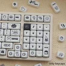 130颗可爱猫狗主题PBT热升华键帽，适用于61/68/75/87/98/100%机械键盘。仅含键帽。 - 彩色 - 查看 7