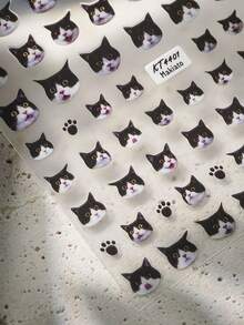 Beautizon Nailartlab 1pc Cute & Realistic Cat Nail Art Stickers, Waterproof Pet Pattern Nail Decals, Suitable For DIY Nails & Nail Salons Nail Supplies - Multicolor - View 6