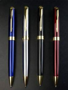 STONEGO Metal Ballpoint Pen, Black Ink, Medium Tip (1.0mm), Smooth Writing, Retractable Tip, Business Gift Pen, Signature Pen, Unisex, Suitable For Office/Administrative Personnel, Premium Metal Pen, Essential For Back To School Season - one-size - View 9