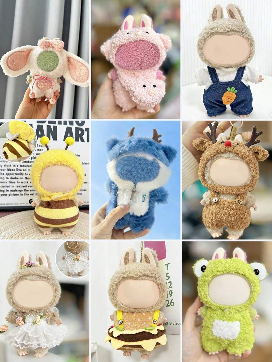 1pc 17cm Doll Clothes (Clothes Only), Mini Cute Doll Clothes Set Suitable For Labubu Decoration Clothes Replacement, DIY Doll Clothes Decoration, Dress Up Accessories
