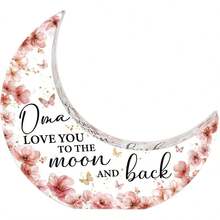 1件“奶奶爱你到月球再返回”礼物，月亮形状亚克力牌，孙辈送给奶奶的最佳生日礼物 - 彩色 - 查看 16