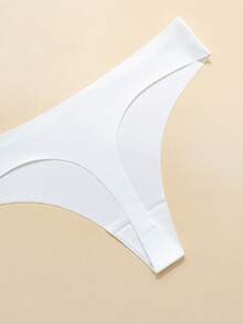 5pcs/Pack Seamless Sexy Thong Panties, Low Waist Breathable Briefs For Women - White - View 9