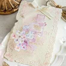 EZ PEACH コラージュ素材 シール フレーク 透明 花々 透かし彫り 防水 レトロ PET コラージュDIY 手作り 素材紙 紙もの パック シールシート 手帳デコ 付箋 飾り かわいい おしゃれ 日記デコレーション 40枚セット 花々/白 - 花々/紫 - チェックする 7