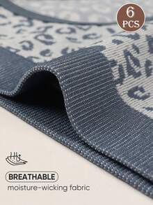 6条装女士低腰无痕内裤，豹纹印花，高弹力，舒适透气 - 彩色 - 查看 7